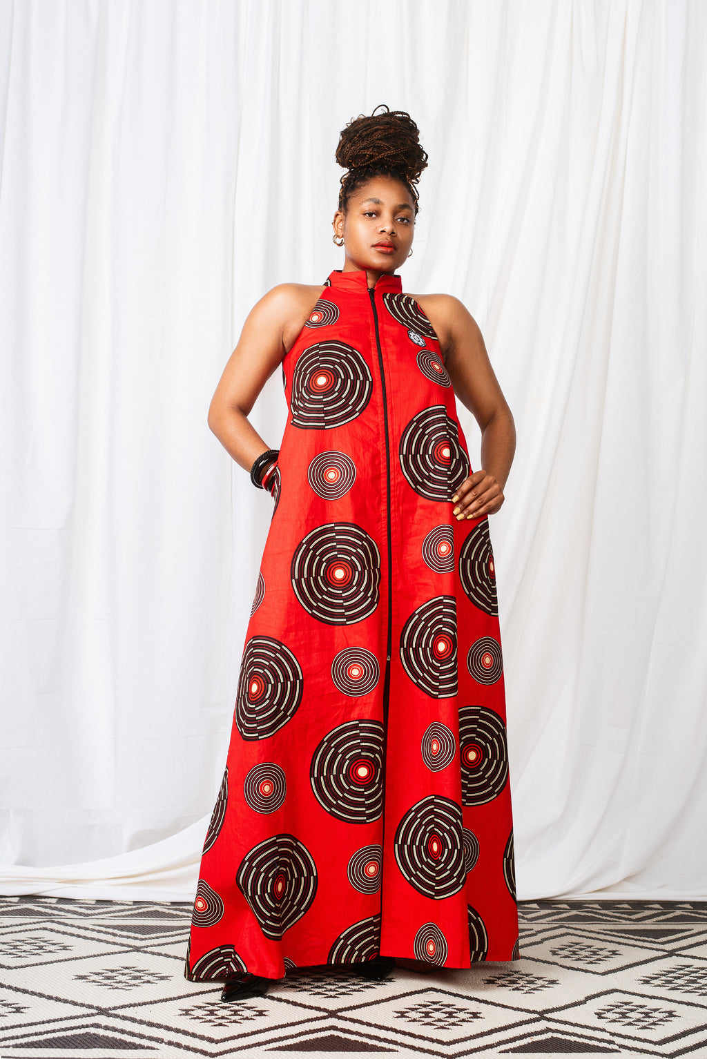 Women's Maasai Halterneck Zip Maxi Dress