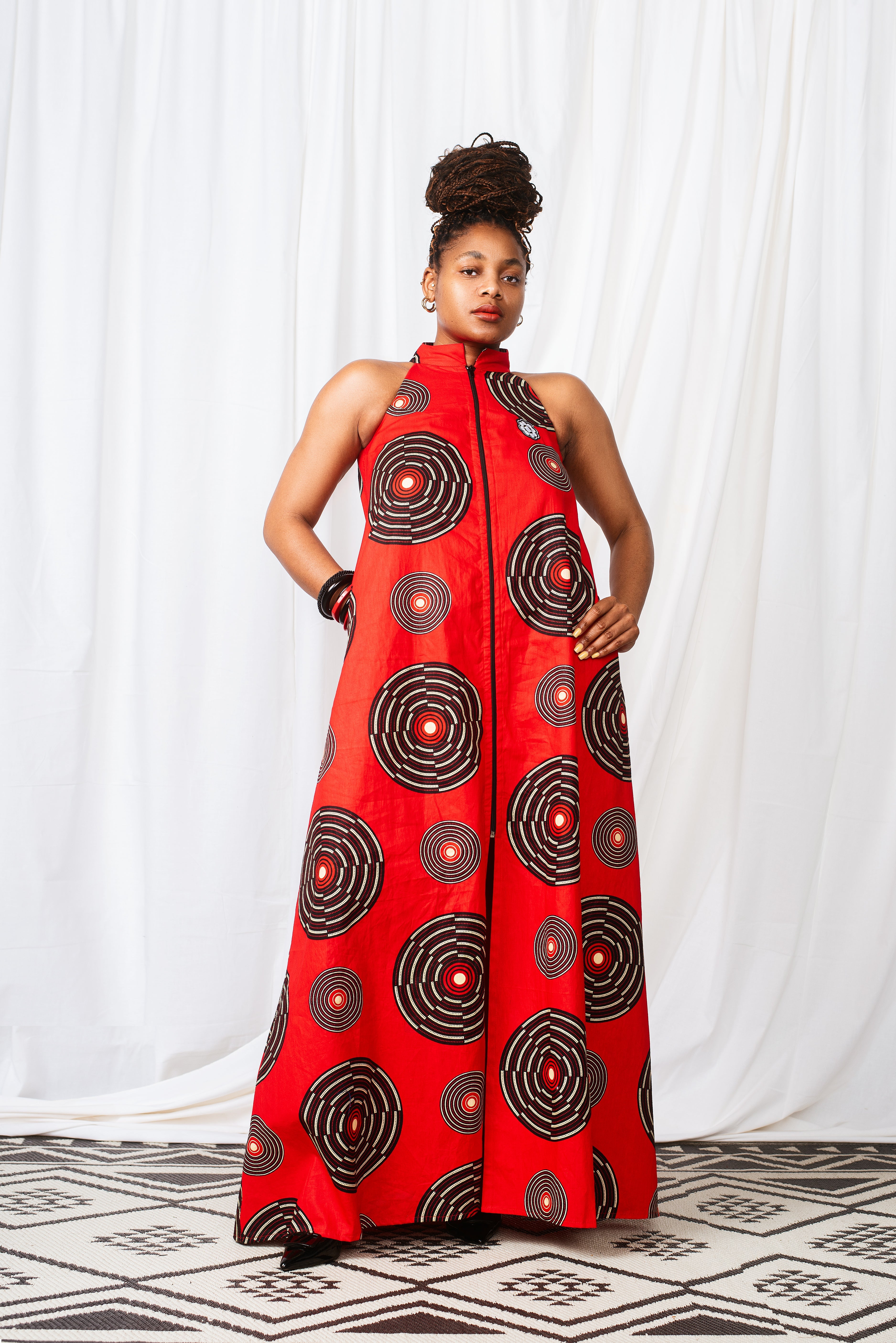 Women's Maasai Halterneck Zip Maxi Dress